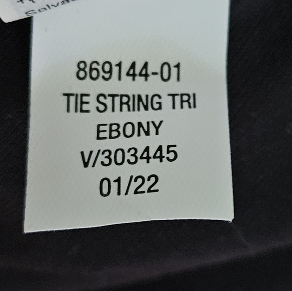 NWT Rib-Knit Triangle String Bikini Swim Top for Women in Ebony, sz M an… - Picture 6 of 7